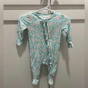 Angel Dear Ruffle Zipper Footie, Size 0-3 Months